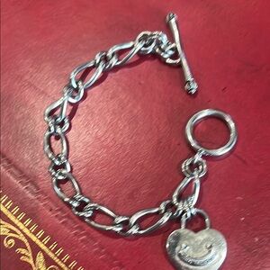 Juicy Couture Silver Heart Charm Bracelet